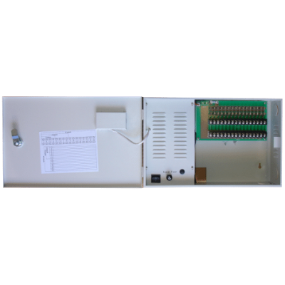 PATRIOT W-DC12-4A 12VDC 4.2A WALL MOUNTED POWER SUPPLY 9X 1A FUSED OUTPUTS LED VOLTAGE DISPLAY 92Hx235Wx362D (