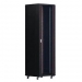 REDBACK A4.6627 27RU 19 INCH FLOOR STANDING DATA CABINET GLASS DOOR CASTORS BLACK 1388HX600WX600D (MM)