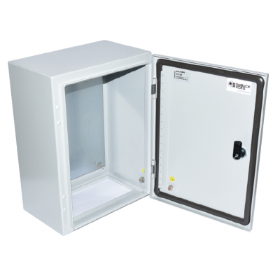 PSS MSB.202015 IP66 IK10 1.5MM MILD STEEL POWDER COATED ENCLOSURE GALVANISED MOUNTING PLATE GREY 200Hx200Wx150