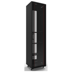 REDBACK A5.6827 19 INCH RACK 27U GLASS FRONT VENTED REAR UPTO 800KG BLACK 1388Hx600Wx800D (MM)