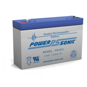 POWER-SONIC PS-670 6V 7AH SLA AGM BATTERY F1 TERMINALS