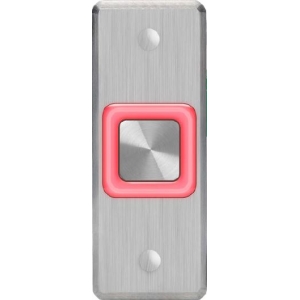 ROSSLARE EX-17E0 ILLUMINATED EXIT BUTTON PIEZOELECTRIC MULLION S/S IP65 SPDT 12/24VDC RED/GREEN LED SILVER 114