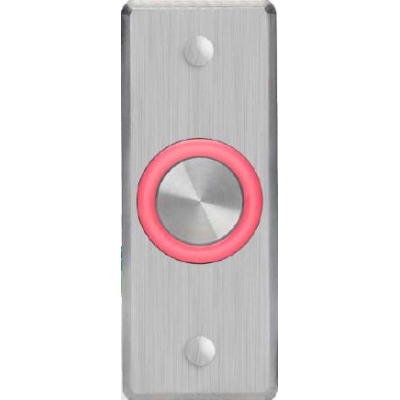 ROSSLARE EX-1600 PIEZOELECTRIC MULLION PUSH BUTTON IP65 SPDT 10-24VDC RED/GREEN LED RING STAINLESS STEEL 114Hx