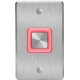 ROSSLARE EX-0700 ILLUMINATED PIEZOELECTRIC EXIT BUTTON IP65 DPDT MOMENTARY 12/24V AC/DC RED/GREEN LED SILVER 1