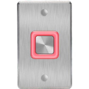 ROSSLARE EX-0700 ILLUMINATED PIEZOELECTRIC EXIT BUTTON IP65 DPDT MOMENTARY 12/24V AC/DC RED/GREEN LED SILVER 1