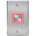 ROSSLARE EX-0700 ILLUMINATED PIEZOELECTRIC EXIT BUTTON IP65 DPDT MOMENTARY 12/24V AC/DC RED/GREEN LED SILVER 1