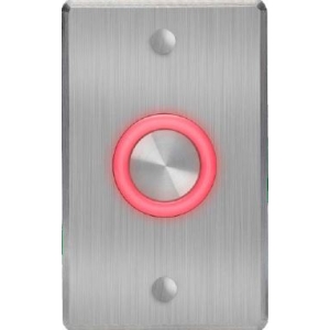 ROSSLARE EX-06 ILLUMINATED PIEZOELECTRIC EXIT BUTTON FLUSH MOUNT MOMENTARY 10-24VDC RED/GREEN LED SILVER 114Hx