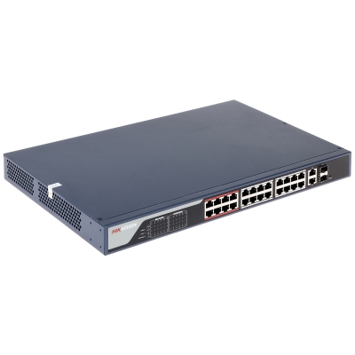 HIKVISION DS-3E1326P-EI 24PORT 100MBPS POE SWITCH 2X GIGABIT COMBO UPLINK 370W MANAGED 100-240VAC 44Hx440Wx221