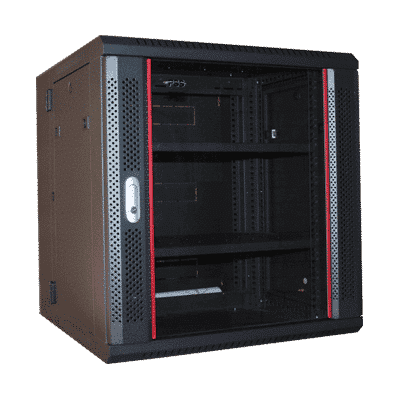REDBACK RACKS ZH.6618W 18RU DOUBLE SECTION WALL MOUNTED RACK LOCKABLE GLASS DOOR 150MM REAR SWING IP20 40KG 90
