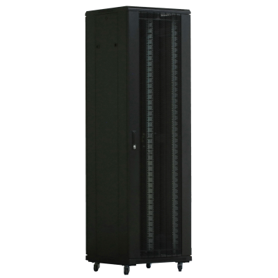 REDBACK RACKS A4.8842D 42RU 19 INCH FLOOR STANDING DATA CABINET MESH DOORS LOCKABLE REMOVABLE SIDE PANELS CAST