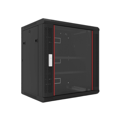 REDBACK RACKS ZH.6609W 9RU DOUBLE SECTION WALL MOUNTED RACK 600X600MM LOCKABLE GLASS DOOR REAR SWING IP20 40KG