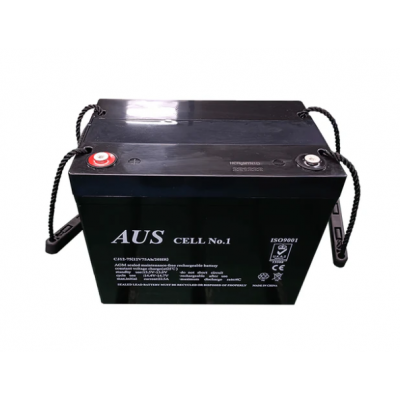 AUS CELL CJ12-75 SEALED LEAD ACID VRLA BATTERY 12V 75AH F11/F15 260LX169WX235H (MM)