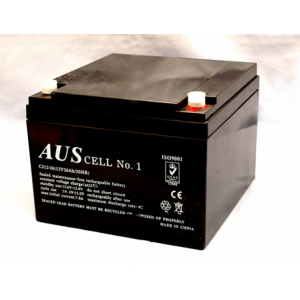 AUSCELL CJ12-26 12VDC 26AH VRLA BATTERY FASTON F3&F13 125Hx175Wx166D (MM) BLACK