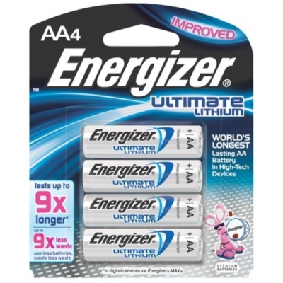 ENERGIZER L91BP4 1.5V AA ULTIMATE LITHIUM BATTERY 4 PACK