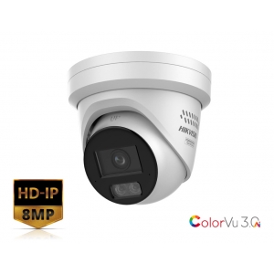 HIKVISION DS-2CD2387G3-LIS2UY/SL 8MP IP CAMERA TURRET 4MM MIC IR 30M IP67 POE+ WHITE