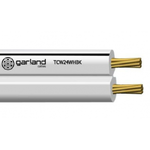 GARLAND TCW24WHBK250W FIG8 CABLE 24/0.20 2C STRANDED UNSCREENED PVC SHEATH 250M WHITE/BLACK