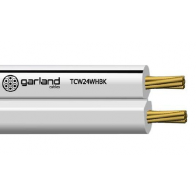 GARLAND TCW24WHBK250W FIG8 CABLE 24/0.20 2C STRANDED UNSCREENED PVC SHEATH 250M WHITE/BLACK
