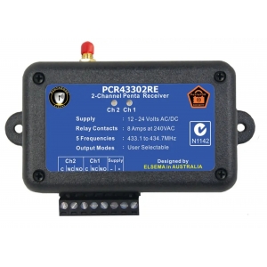 ELSEMA PCR43302RE 2-CH 433MHZ PENTA RECEIVER RELAY OUTPUTS 5 FREQUENCY HOPPING IP66