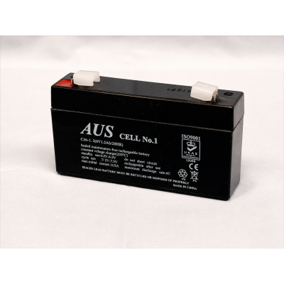 CJ6-1.2 6VDC /1.2Ah VALVE REGULATED LEAD ACID BATTERY OPERATE TEMP -20° ~ +60° 0.39A CHARGE CURRENT FASTON TAB