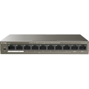IP-COM 8PORT ( 10P) SWITCH 63W POE TOTAL CAPACITY 8x POE+ 2x100M UPLINK L2 UNMANAGED BROWN 51VDC