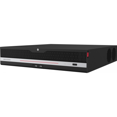 HIKVISION HIK-9632NXIM8AF 32CH BLACK AI NVR UPTO 32MP H.264/4+/5/5+ 2XNIC 320MBPS INPUT 2CH@32MP 8XSATA HDD PORT @ 20TB YES