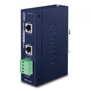 PLANET IPOE-162S IND HIGH POWER POE SPLITTER 2PORT 10/100/1000BASE-T OP TEMP -40 -~ +75 BLK MTL DIN/ WALL MTD 48-56VDC
