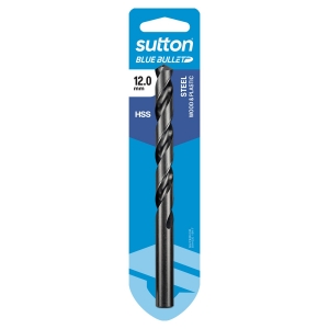 BLUE BULLET D102H1200 D102H 12MM JOBBER DRILL BIT FERROUS METALS, ALSO WOOD AND PLASTIC M2 HIGH SPEED STEEL BLACK 12DIAX151H