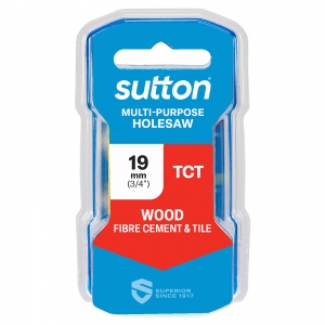 SUTTON H1270190 H127 19MM MULTI-PURPOSE HOLESAW TCT YELLOW