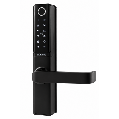 SCHLAGE SCEBZ700MB ENCORE SMART LOCK MATTE BLACK KEY OVERRIDE IP65 2 HOUR FIRE RATING BATTERY POWERED-2XCR123