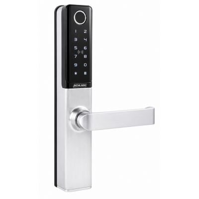 SCHLAGE SCEBZ700SC ENCORE SMART LOCK SATIN CHROME KEY OVERRIDE IP65 2 HOUR FIRE RATING BATTERY POWERED-2XCR123