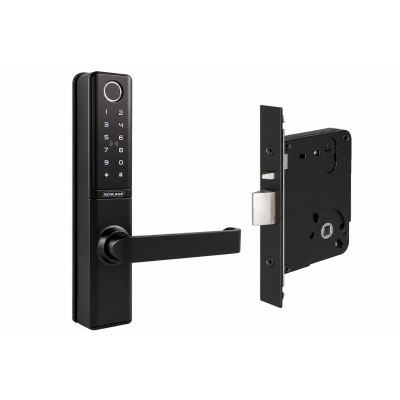 SCHLAGE SCEBZ70091MB ENCORE SMART LOCK WITH MORTICE MATTE BLACK KEY OVERRIDE IP65 2 HOUR FIRE RATING BATTERY POWERED-2XCR123
