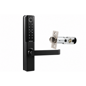 SCHLAGE SCEBZ700TLMB ENCORE SMART LOCK WITH TUBULAR LATCH MATTE BLACK KEY OVERRIDE IP65 2 HOUR FIRE RATING BATTERY